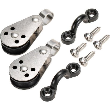 Poulie en pour avec boucle C et vis de fixation corde gouvernail ligne d'ancrage fixa Acier Inoxydable (1/5)