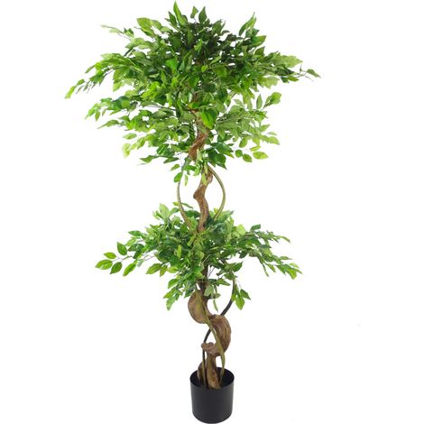 150cm Twisted Trunk Artificial Japanese Fruticosa Style Ficus Tree (1/5)