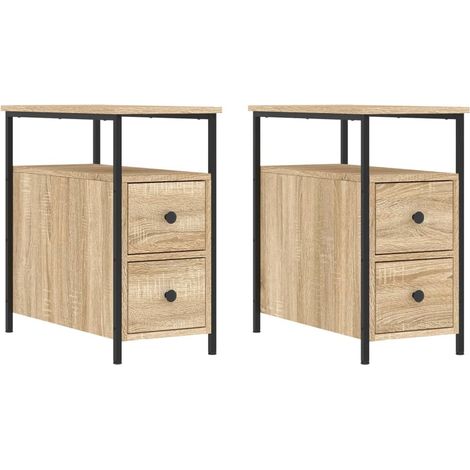 Maison Exclusive - Nachttische 2 Stk. Sonoma-Eiche 30x60x60 cm Ho