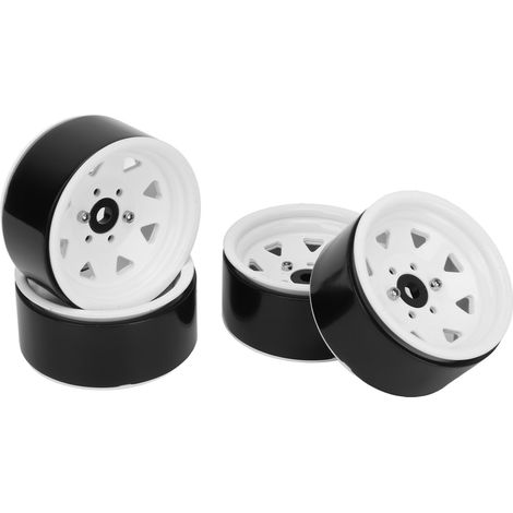 4 Pneus de Roue RC 1.9 Pouces 8 Rayons Universel Support Solide pour Axial SCX10 SCX10 II SCX10 III Blanc (1/5)