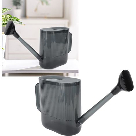 Regadera para plantas de interior, 1,8 l, fabricada en PP, con boquilla larga multifuncional para jardín y flores, color gris (juego de 3 piezas). (1/5)