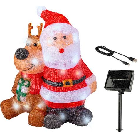 Lumineo Babbo Natale a Energia Solare - 80 LED - 18x34x40 cm (1/4)
