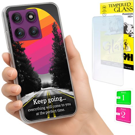 Funda para Motorola Edge 60 Pro con carcasa trasera y cristal 9H. (1/5)