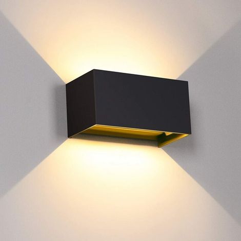 Noir 24W lumière chaude applique murale extérieure étanche moderne minimaliste salon super lumineux led gradation,pour l'intérieur et l'extérieur (1/5)