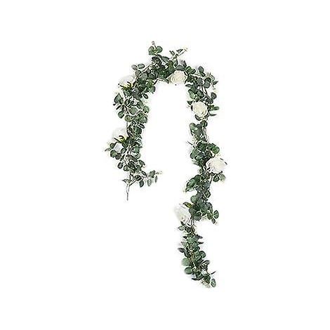 vigne De Camlia De 1,95 M, Imitation Feuille D'argent Vigne De Camlia Blanc Printemps Fte De Mariage De Vigne De Camlia Blancpour La Dcoration (1/5)