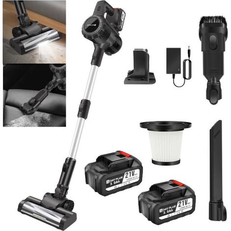 Aspirateur balai sans fil 6 en 1 - 45 KPA - 60 min - Filtration HEPA - 550 W (1/3)