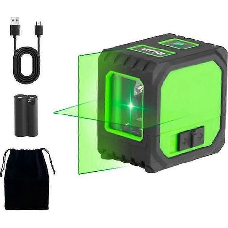 Niveau laser miniature HILDA, niveau laser à double ligne, rechargeable par USB, autonivelant, faisceau vert, réticule laser horizontal et vertical (1/5)
