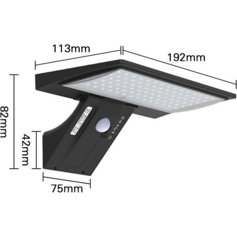 Lampe de Sécurité - - Détecteur de Mouvement - Solaire - Étanche - Noir (1/3)