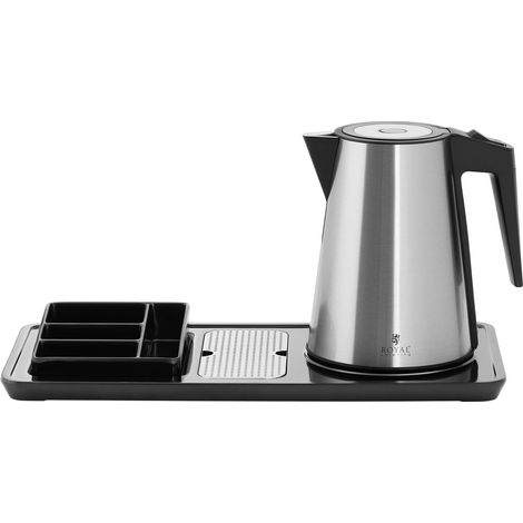 Vassoio cortesia hotel con scomparti per caffè e tè 1,2 litri 1800 watt argento 140004300