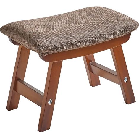 Sitz, Fußstütze, abnehmbar und 4 Beine aus Buche für Schlafzimmer, Wohnzimmer und Küche (braune Beine + braunes Kissen) (1/5)