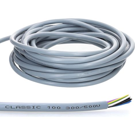 10 Meter Lapp 00100034 Ölflex Classic 100 Steuerleitung 5x0,5 mm² mit grün-gelben Schutzleiter 5G0,5 mm² I 5 Adern Kabel I Farbcodierte PVC Leitung 5 adrig