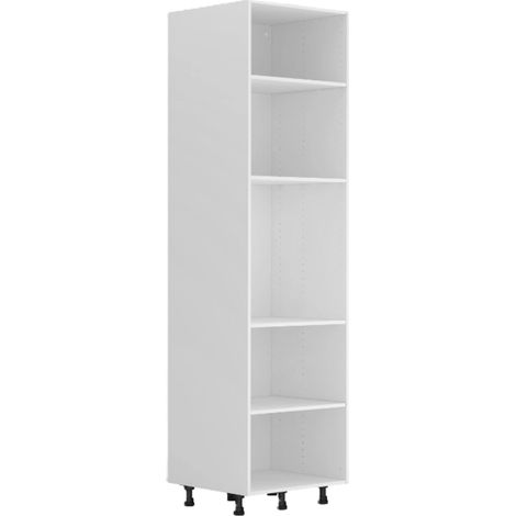 Gd Menuiseries – Colonne de rangement blanche H2016 x L600 mm – Mélaminé 16 mm – Fond de caisson 8 mm – Pieds réglables 80-150 mm