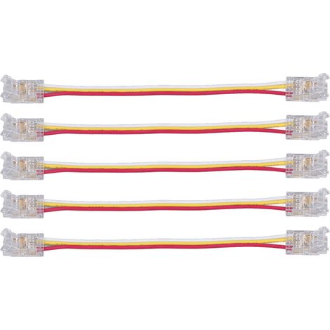 Lot de 10 connecteurs pour ruban LED COB, 3 broches, 8 mm, en polycarbonate robuste et sécurisé, pour la maison, les fêtes et le bureau.