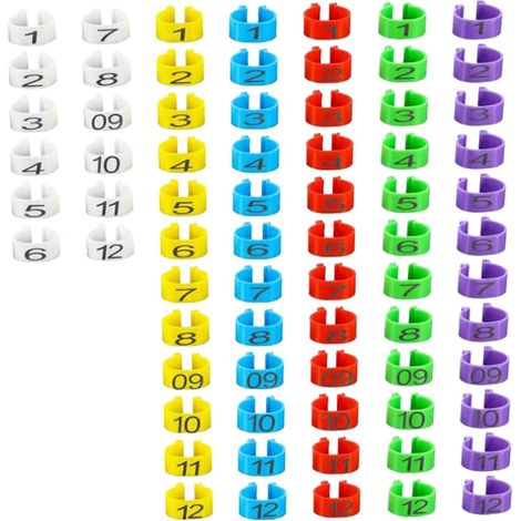 Lot de 100 Bagues pour pattes d'oiseaux, Clip en polypropylène, 8 mm, Multicolore, pour pigeons, cailles, volailles