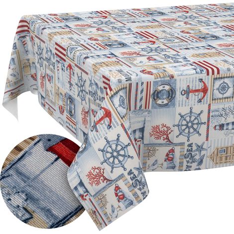 Nappe enduite Maritime 200x140 cm Anti-Taches (1/5)