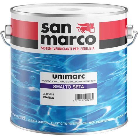 Unimarc smalto seta bianco lt 2,50  a base acqua a effetto satinato
