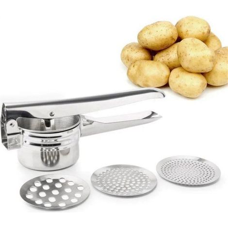 Presse-Purée en Acier Inoxydable pour Pommes de Terre, Fruits et Légumes, Extracteur de Jus, Broyeur, Presse-Agrumes, Ustensile de (1/5)