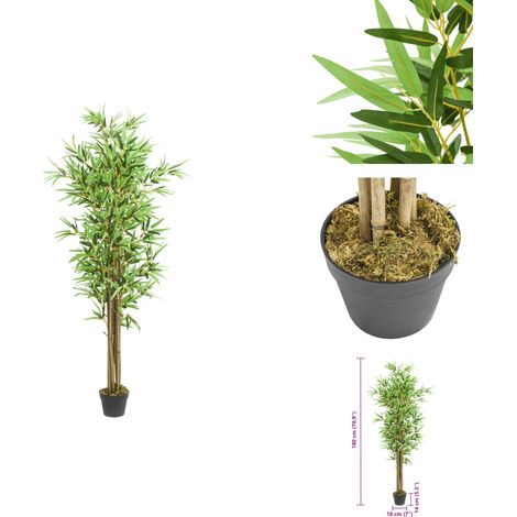 Bambou artificiel 1288 feuilles 180 cm vert - Bambou Artificiel - Plante Artificielle - Décoration Intérieure - Décoration Extérieure - Plante Verte (1/4)