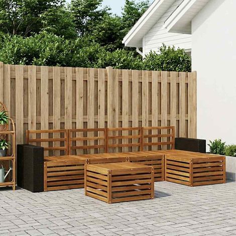vidaXL Outdoor-Sofagarnitur 6 pcs Natur (1/5)
