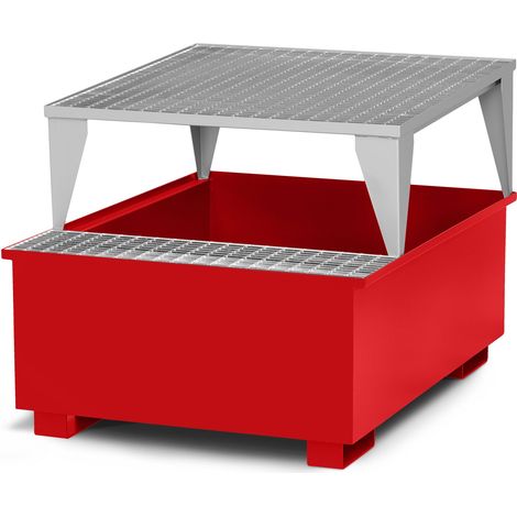 RR Industrietechnik Typ RTA-11 Auffangwannen für IBC aus Stahl mit Abfüllbereich RAL 3000 feuerrot