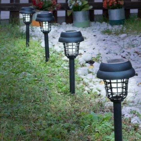 Lampe De Jardin Solaire - Anti-moustiques Électrique UV - Extérieur Résistant À L'eau - 1 Pièce (1/4)