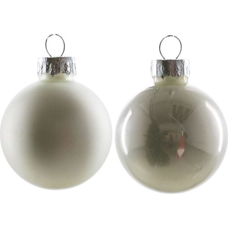 TrendLine Christbaumkugeln 16 Kugeln Ø 3,5 cm Glas Winterweiß Weihnachtskugeln (1/3)