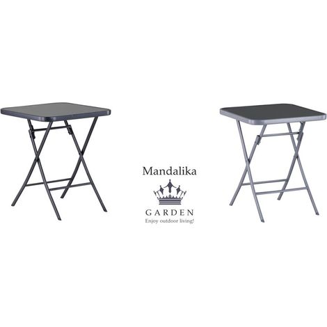 Mandalika Garden Kunststoff Klapptisch "Tara", Partytisch, höhenverstellbar für den Garten, anthrazit, 60 x 60 x 72 cm (L x B x H) (1/5)