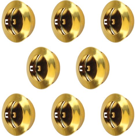 8er-Pack Schranktürgriffe, bündiger runder Zuggriff, Edelstahl-Zuggriff, Schiebetürgriffe, unsichtbarer Türgriff (Gold) (1/5)