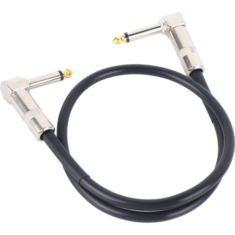 Câble patch pour guitare, prise jack 6,35 mm coudé, anti-interférences et réduction du bruit, flexible, pour pédale d'effet. (1/5)