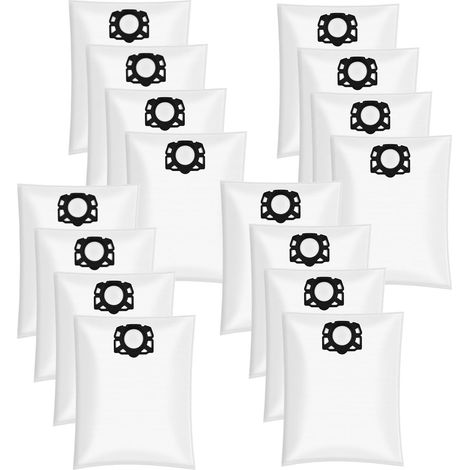 Set of 16 KFI 487 Vacuum Bags for Kärcher WD4, WD5, WD6, MV4, MV5, MV6, Compatible with 2.863-006.0, Vacuum Bags for Kärcher (1/5)