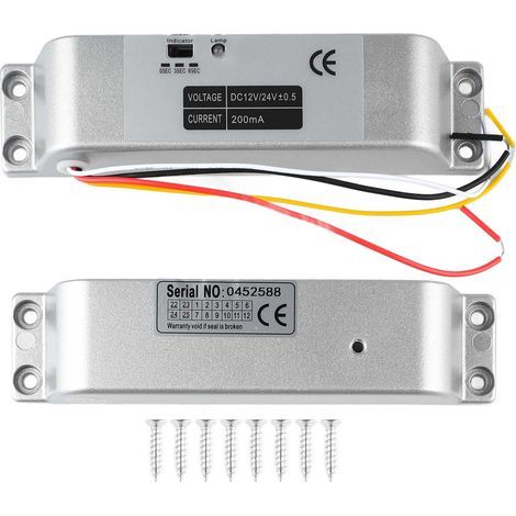 Serrure électrique à chute Ortviai - Verrouillage 12V-24V en aluminium, montage en surface avec délai réglable pour contrôle d'accès sécurisé (1/3)