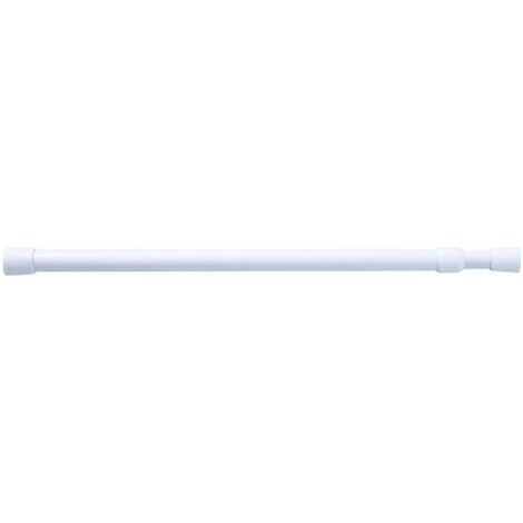 Tringle à rideau sans perçage, blanche, 60-110 cm, télescopique, pour rideau de douche, étendoir à linge ou porte-rideau.