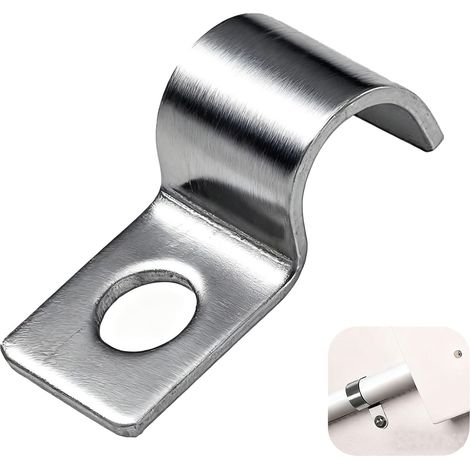 50 Pièces 10mm Fixation Grillage Rigide Cavalier Cable Electrique Fixation pour Tube Attache Fixation 304 Acier Inoxydable Epaissi U Tube Pince pour la Fixation Câbles, Fils et Tuyaux (1/5)