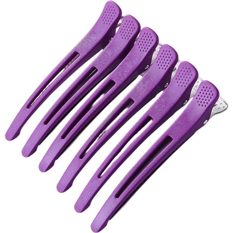 Pinces À Cheveux Duckbill - 6 Pièces - Bande En Silicone Anti-Dérapage - Pour Séparation De Cheveux En Salon Ou À Domicile (1/5)