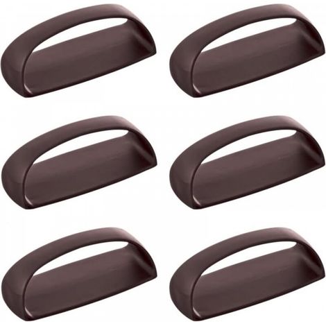 Lot de 6 poignées autocollantes pour tiroirs, portes coulissantes, fenêtres en verre, armoires, sans perçage, 6 pièces/ensemble (café) (1/5)