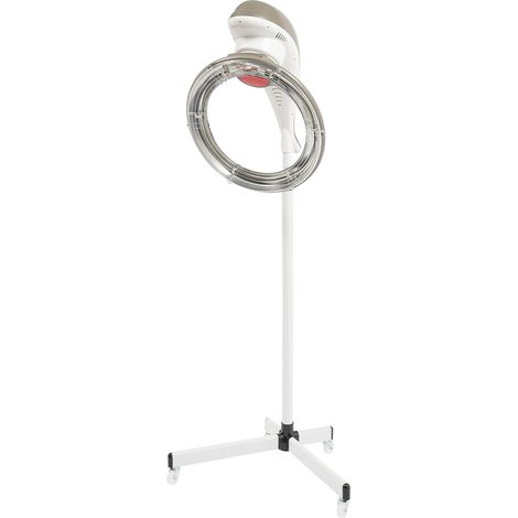 Casque sèche-cheveux sur pied – Infrarouge 950W, écran LCD, hauteur réglable 157-178 cm, minuterie 60 min – Pour salon de coiffure et esthéticienne-gris