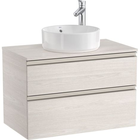 Mueble base de 2 cajones para lavabo de sobre encimera central THE GAP - ROCA Color: Fresno nórdico - Medidas: 805x460x537 mm