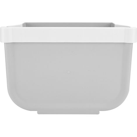 Poubelle murale pliante pour cuisine, bureau, maison - Corbeille grise design à accrocher au mur