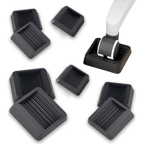 Patins de meubles en caoutchouc antidérapant : 8 pièces patins à roulettes pour fauteuil roulant de bureau et roues antidérapantes pour tous les sols (1/5)