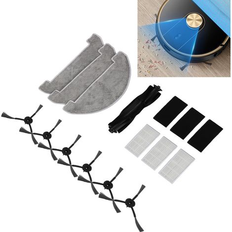 [Repuestos para aspiradora robot] Uoni V980 PRO MAX [Kit de alto rendimiento] con filtro HEPA, cepillo principal, 6 cepillos laterales, 3 filtros, 3 tapas, 3 paños de limpieza (1/5)