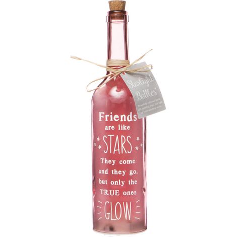 Bouteille lumineuse LED en verre avec inscription  Joli cadeau d'amitié pour femme  Cadeau spécial et sentimental pour meilleure amie pour un anniversaire et Noël (1/5)
