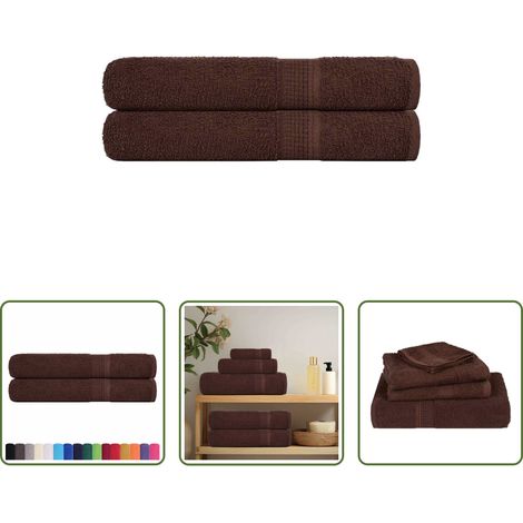vidaXL Baumwolltuch - Saunatücher FROGN 2 Stk. Braun 80x200 cm 360 g/m² (1/5)