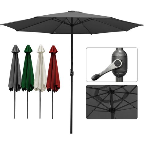 SWANEW Ø3.5m ombrellone da giardino ombrellone solare da giardino UV40+ rotondo,Grigio (1/5)