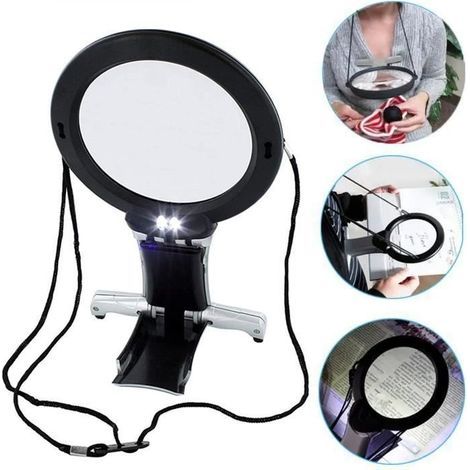 Lente d'ingrandimento a LED a mani libere per ricamo e cucito (1/4)