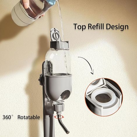 Abreuvoir automatique pour lapins 600 ml - Distributeur d'eau suspendu pour rongeurs - Brosse de nettoyage incluse - Plastique sans BPA - Convient aux lapins, cochons d'Inde et hamsters (1/5)
