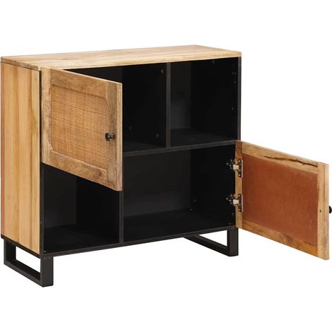 Maison La Vie - Buffet Salon Moderne - Meuble de rangement - avec porte Marron 80 x 33 x 75 cm Bois de mangue massif bu2107