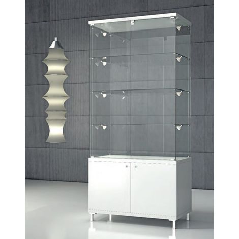 Vetrina In Cristallo Temperati con Faretti LED e mobile 85 x 45 x 190 cm Q/85M (1/2)