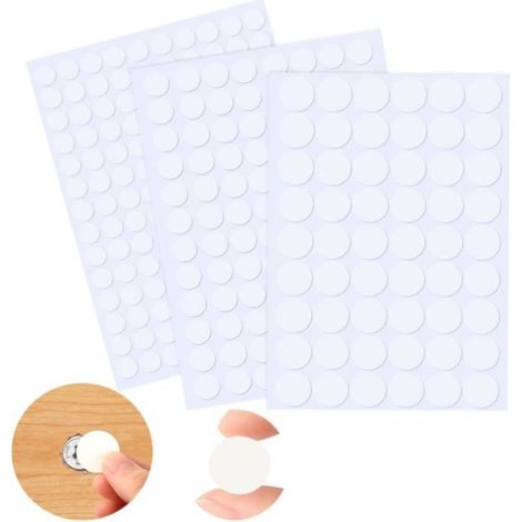 Cache Vis - PVC - 12mm/15mm/21mm - 176 Bouchons Autocollants - Blanc - Durable et Résistant (1/4)
