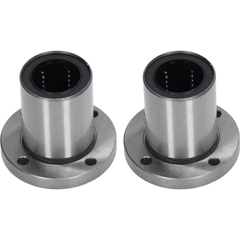 2 pièces Roulement à billes linéaire à bride ronde LMF30UU, kit accessoires en acier pour mouvement CNC (1/5)