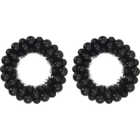 Couronnes de Boules de Noël 2 pcs Noir 33 x 33 x 7 cm CFW506940 (1/5)